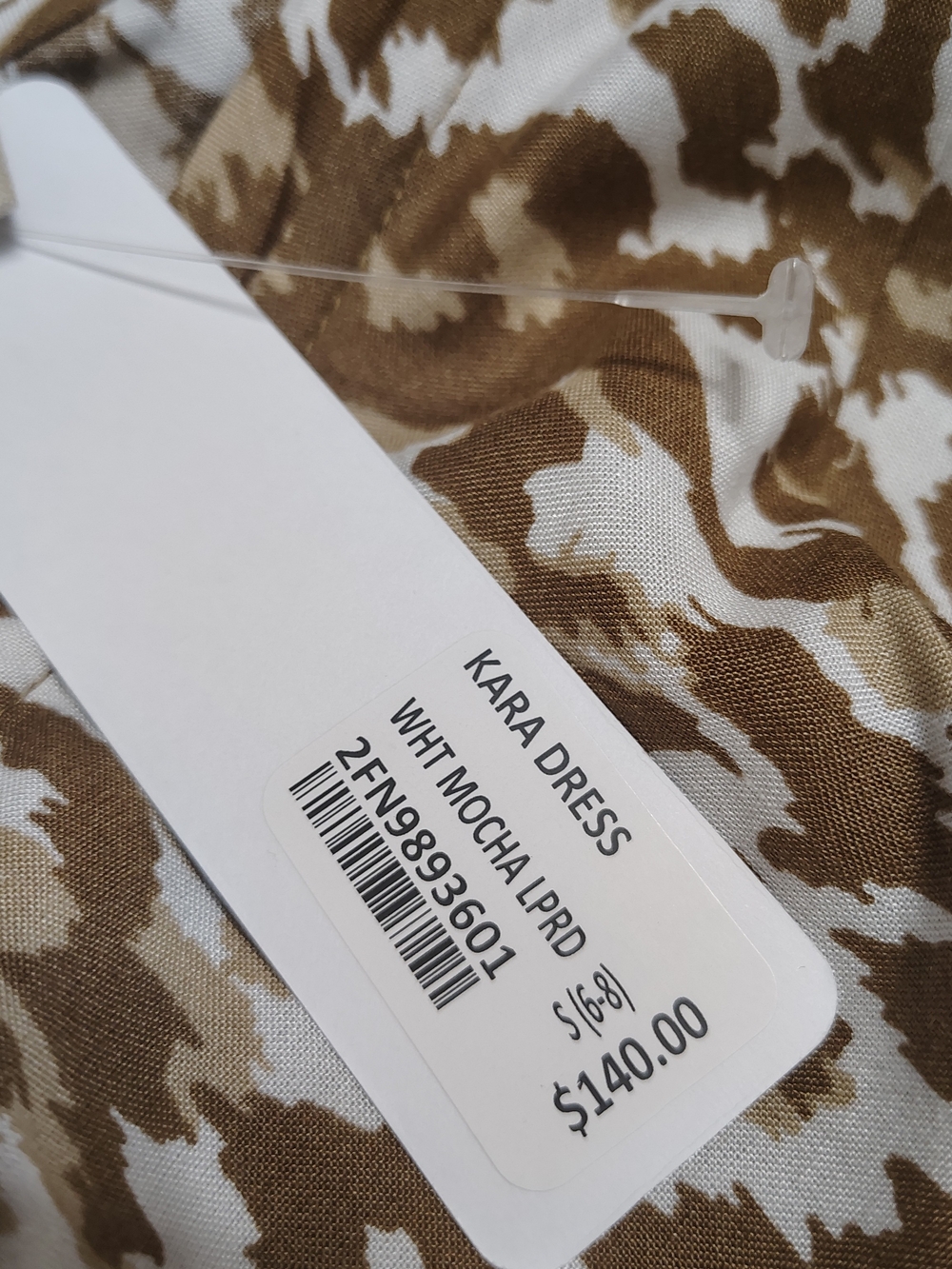 Soft Surroundings Dress Kara Tiered Midi Mocha Tan Leopard Animal Small NWT - Picture 7 of 9